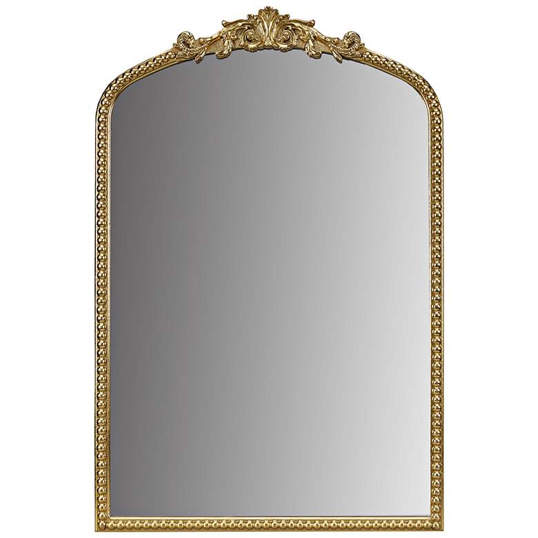 Image 2 Lilbeth Gold 26" x 39" Beaded Arch Wall Mirror