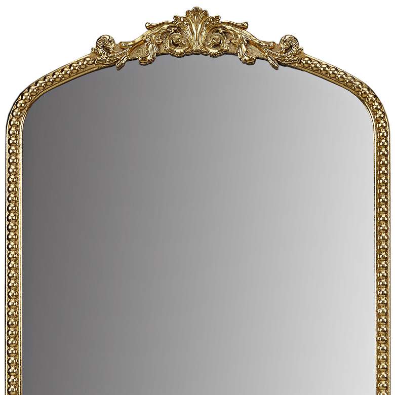 Image 3 Lilbeth Gold 26" x 39" Beaded Arch Wall Mirror more views