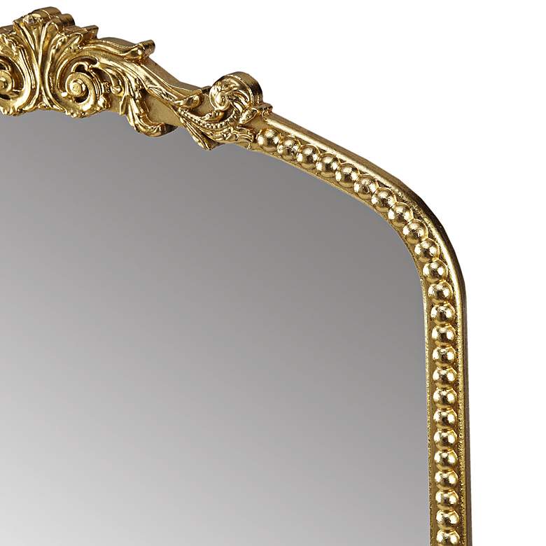 Image 4 Lilbeth Gold 26" x 39" Beaded Arch Wall Mirror more views