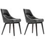 Lileth Set of 2 Dining Chairs in River Upholstery, and Wooden Legs