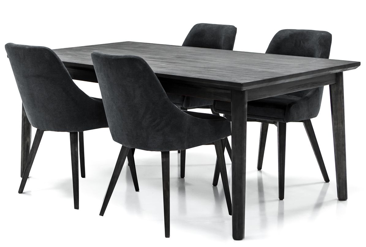 Lileth Set of 2 Dining Chairs in River Upholstery, and Wooden Legs