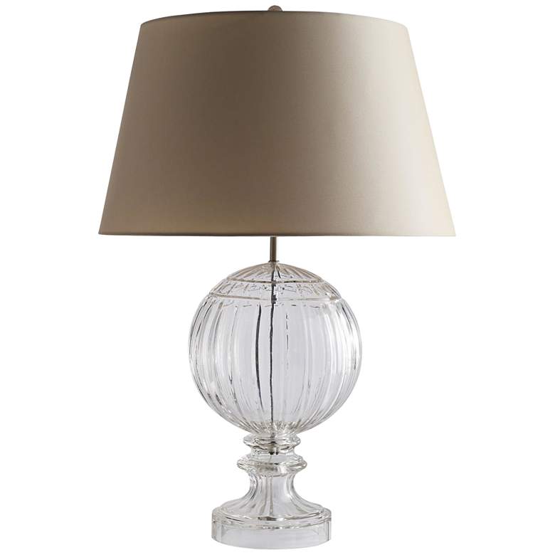Image 1 Lilian Clear Ripple Cut Etched Glass Table Lamp