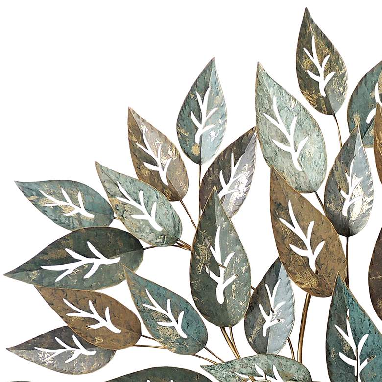 Image 2 Lilian Earthy Leaflets 47" Wide Metal Wall Art more views
