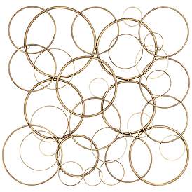Image2 of Liliana 32" Wide Distressed Gold Circle Wall Plaque