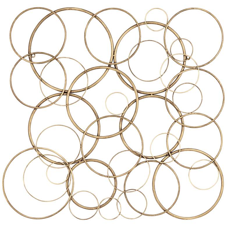 Image 2 Liliana 32 inch Wide Distressed Gold Circle Wall Plaque