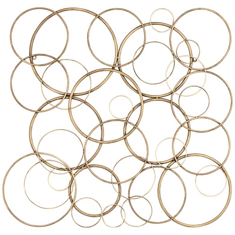 Image 2 Liliana 32" Wide Distressed Gold Circle Wall Plaque