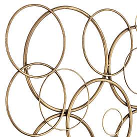 Image3 of Liliana 32" Wide Distressed Gold Circle Wall Plaque more views