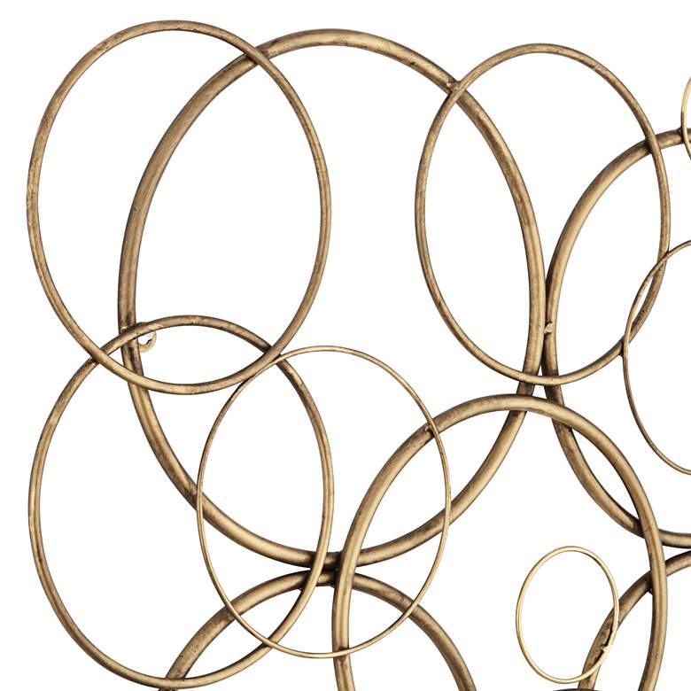 Image 3 Liliana 32" Wide Distressed Gold Circle Wall Plaque more views