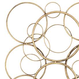 Image4 of Liliana 32" Wide Distressed Gold Circle Wall Plaque more views