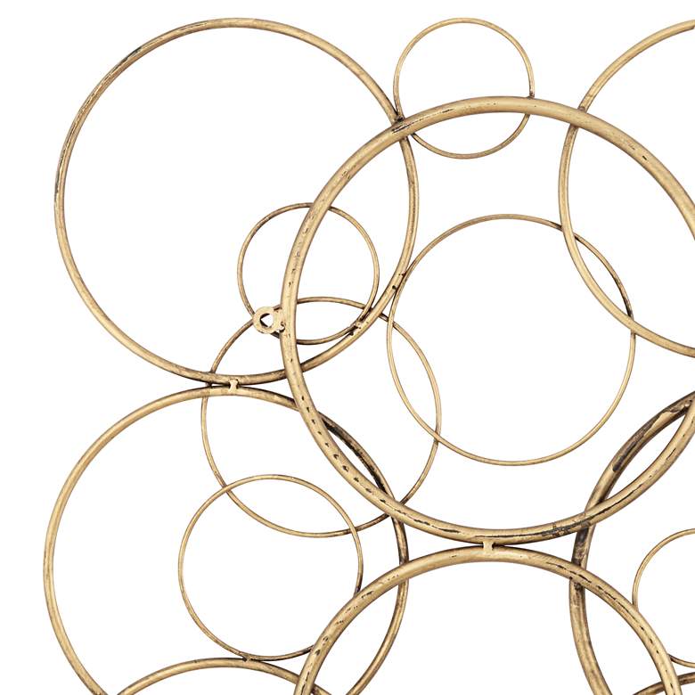 Image 4 Liliana 32 inch Wide Distressed Gold Circle Wall Plaque more views
