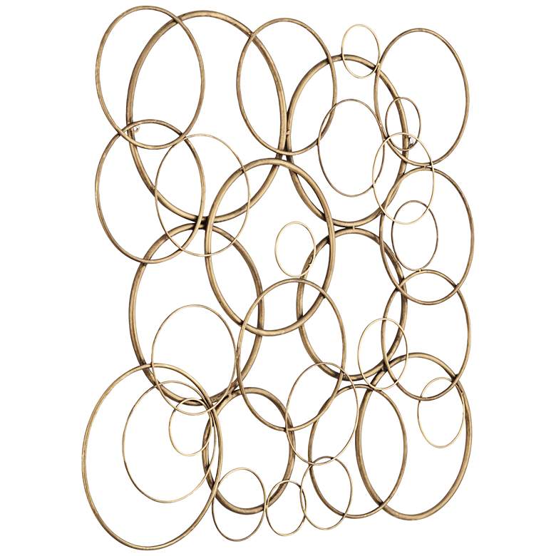 Image 5 Liliana 32" Wide Distressed Gold Circle Wall Plaque more views