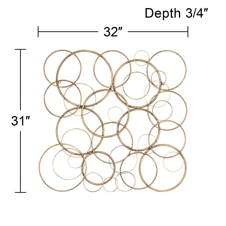 Image 7 Liliana 32" Wide Distressed Gold Circle Wall Plaque more views