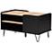 Lilith 35 3/4" Wide Black and Oak Brown 3-Tier Coffee Table