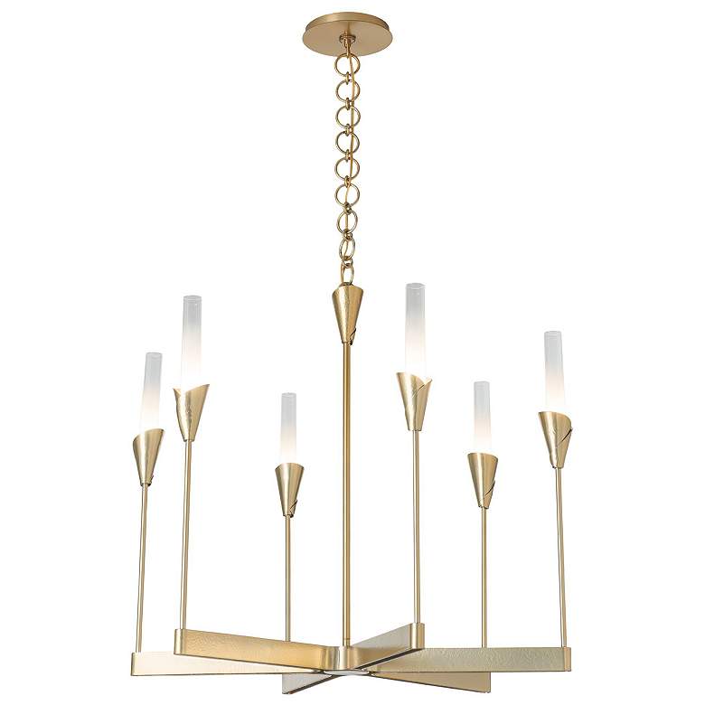 Image 1 Lilium 30.3" Wide 6-Light Modern Brass Chandelier