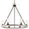 Lillian 27" Wide Gray Wood Ring Wagon Wheel Chandelier