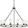 Lillian 34 1/2"W Gray Wood 12-Light Wagon Wheel Chandelier