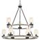 Lillian 34" Wide Gray Wood and Bronze 9-Light Chandelier