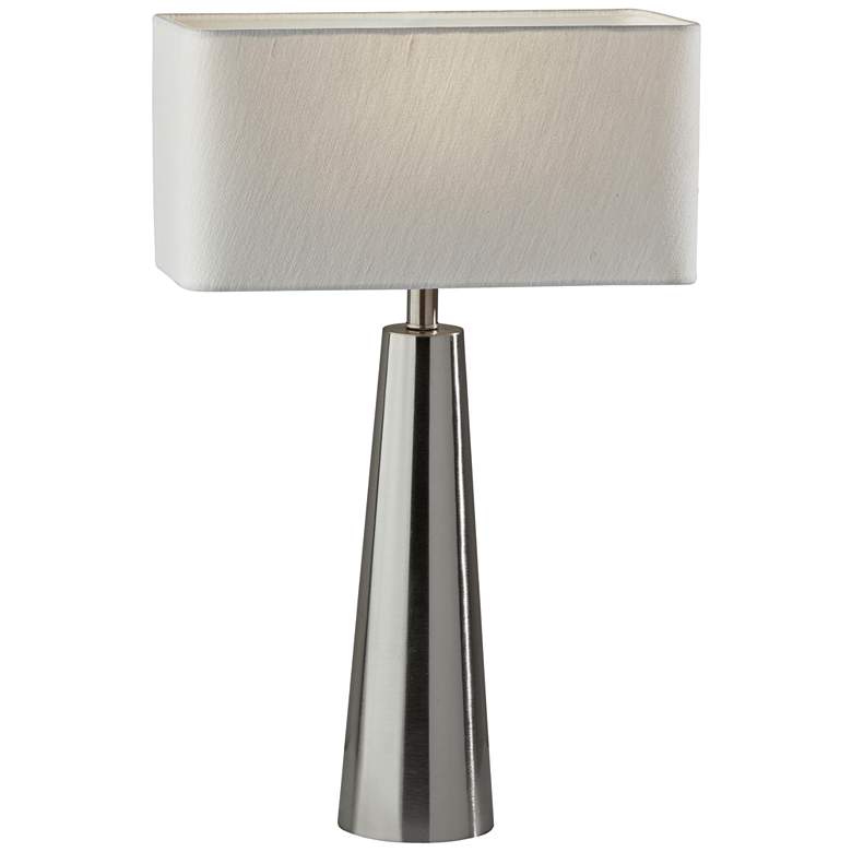 Image 1 Lillian Brushed Steel Metal Column Table Lamp