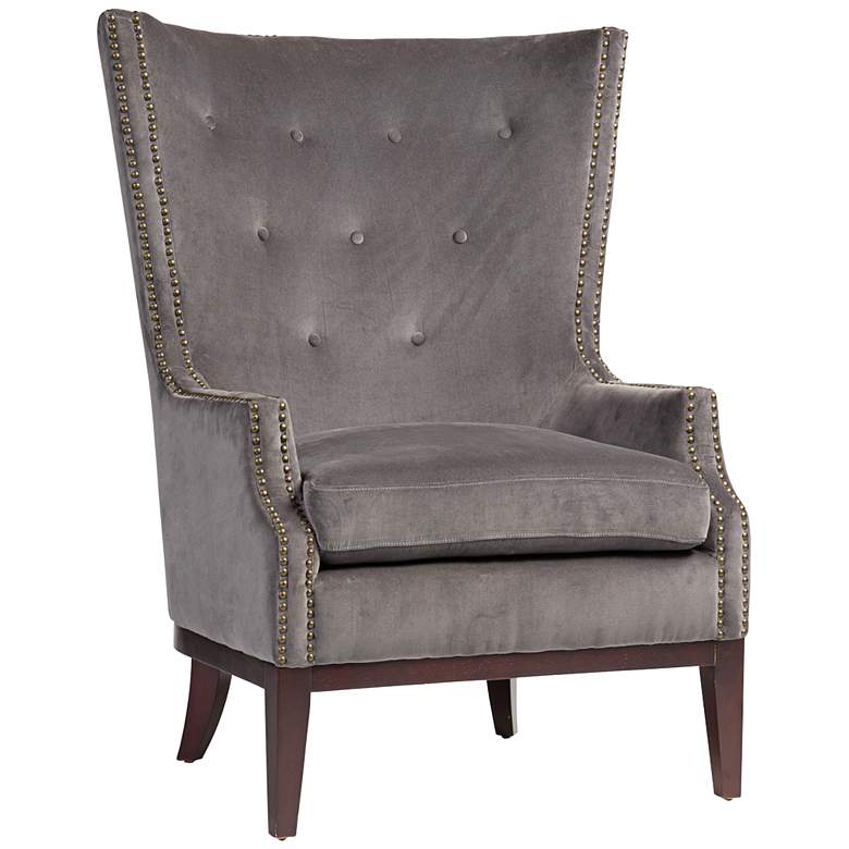 Image 1 Lillian Gray Velvet Tufted Occasional Chair