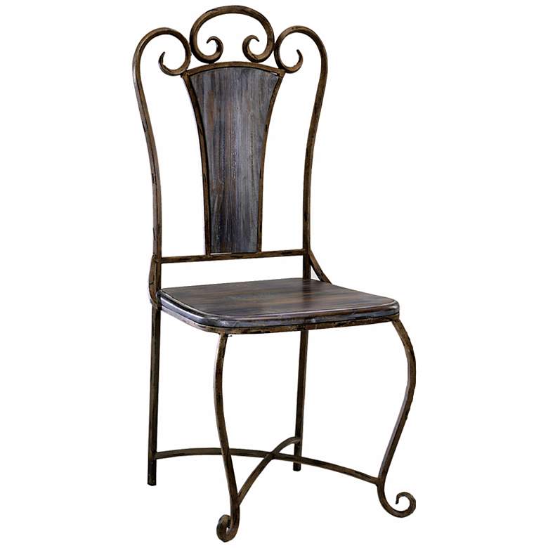 Image 1 Lillian Iron and Wood Accent Chair