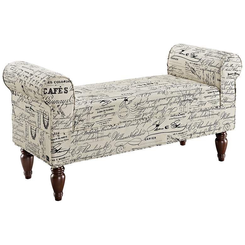 Image 1 Lillian Ivory Script Linen Bench