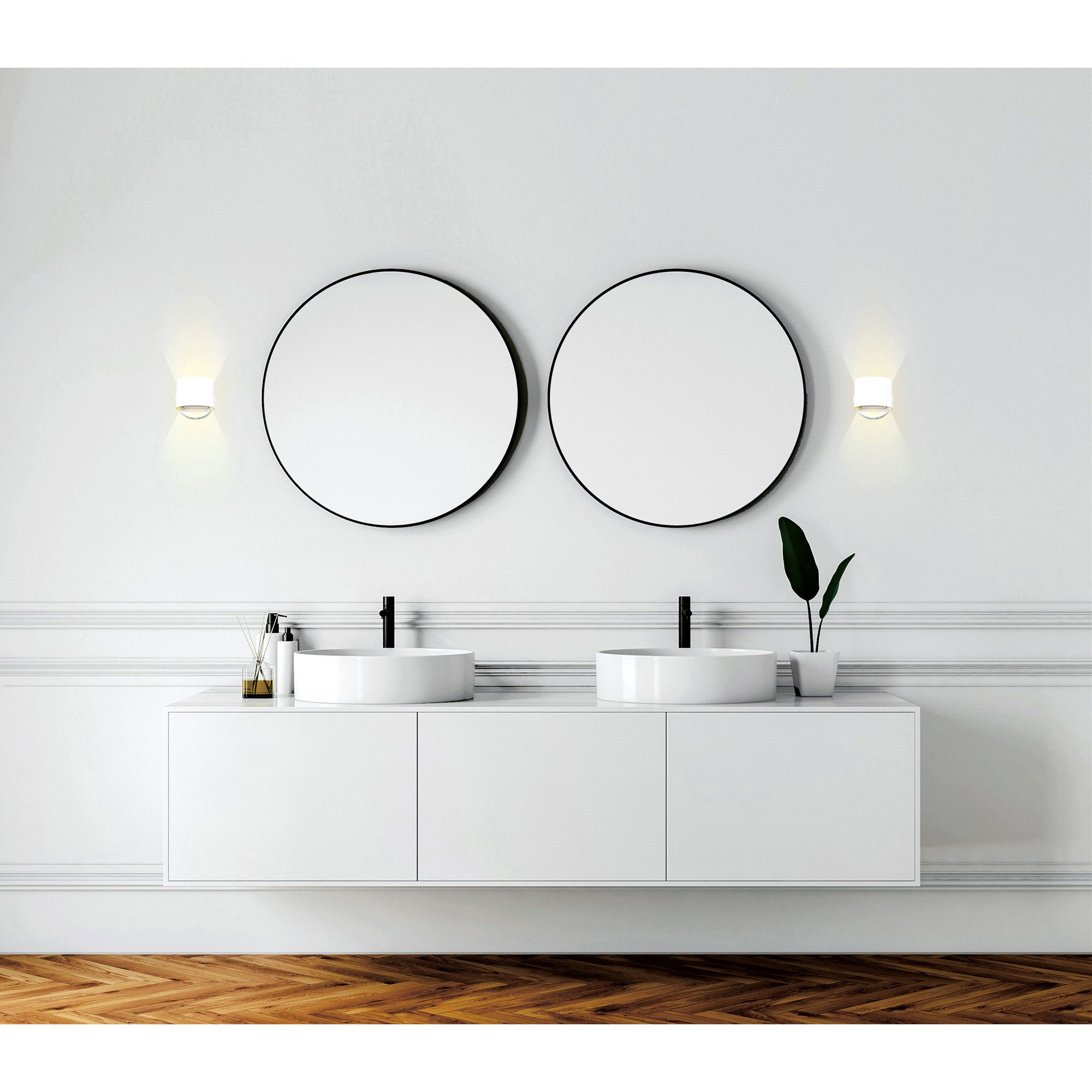 Image 6 Lilliana Integrated LED Round White Wall Sconce more views