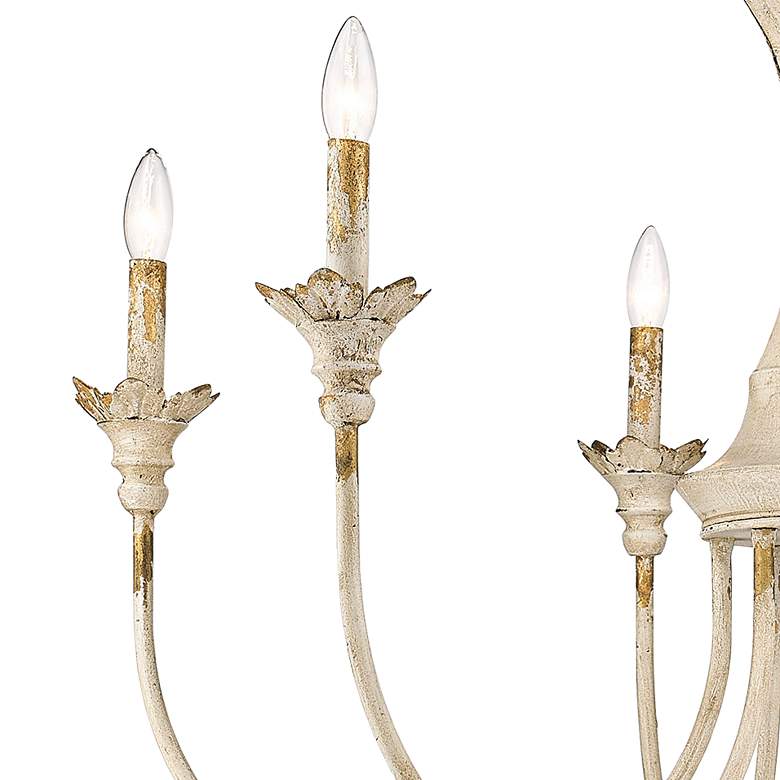 Image 3 Lillianne 33 3/4"W Antique Ivory 6-Light Candle Chandelier more views