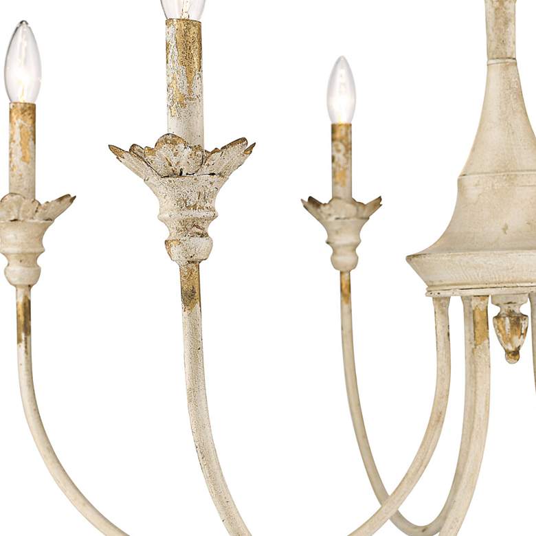 Image 4 Lillianne 33 3/4"W Antique Ivory 6-Light Candle Chandelier more views