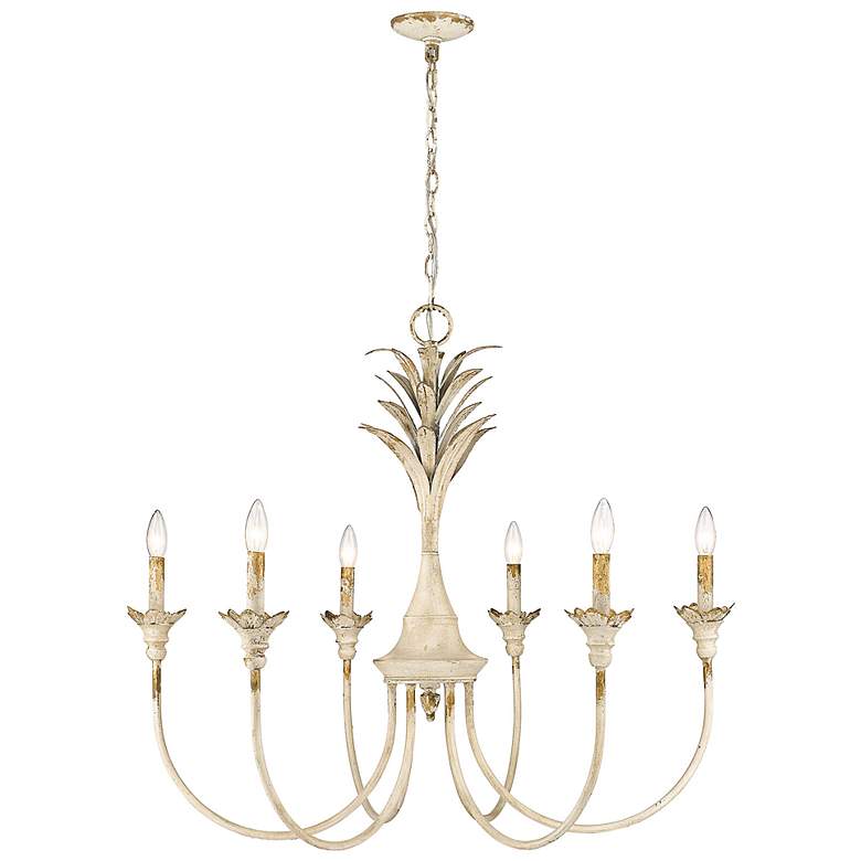 Image 5 Lillianne 33 3/4"W Antique Ivory 6-Light Candle Chandelier more views