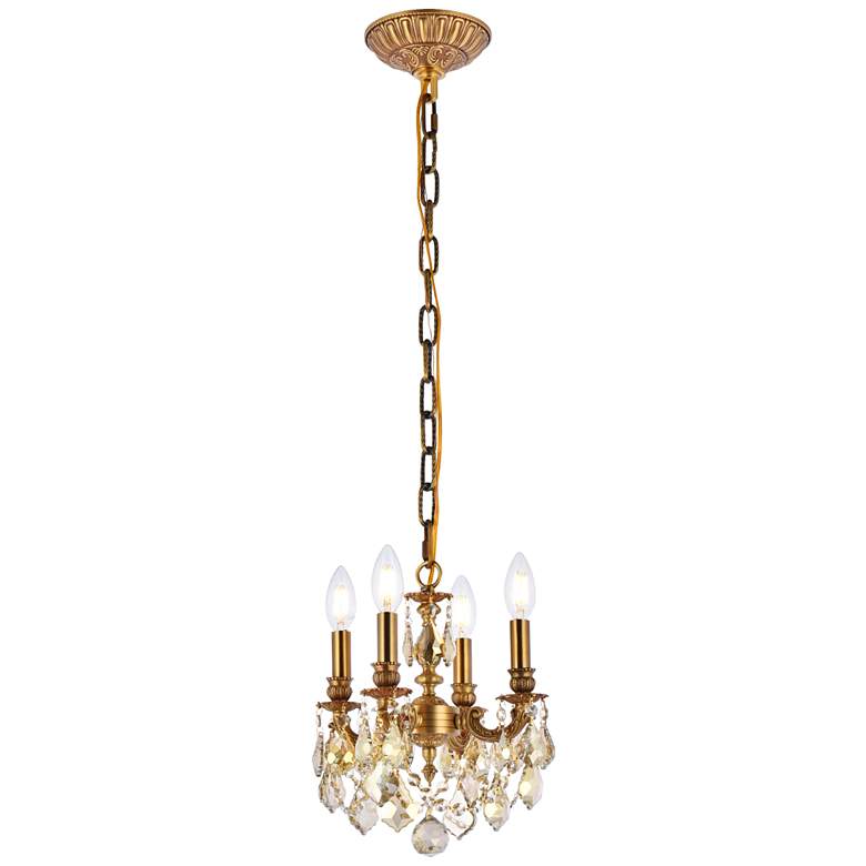 Image 1 Lillie 10" Wide French Gold 4-Light Mini Chandelier