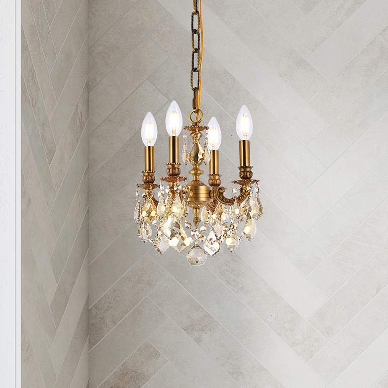 Image 1 Lillie 10" Wide French Gold 4-Light Mini Chandelier