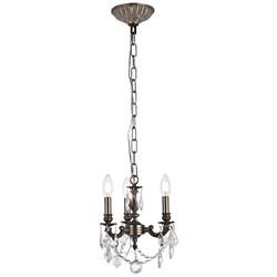 Lillie 3 Lt Pewter Pendant Clear