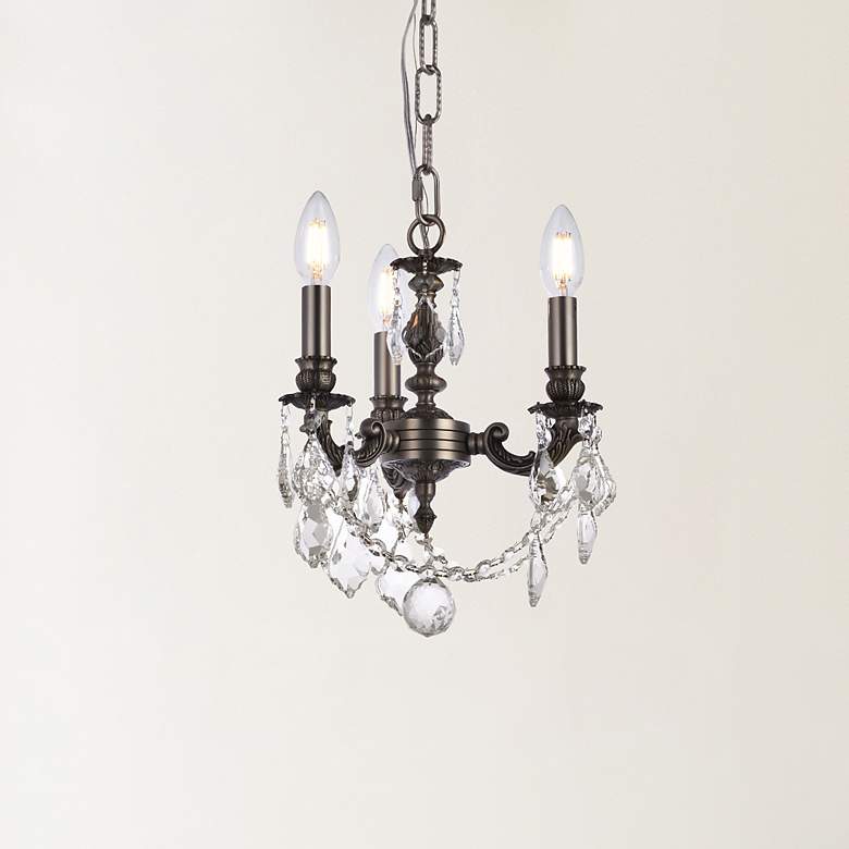 Image 1 Lillie 3 Lt Pewter Pendant Clear