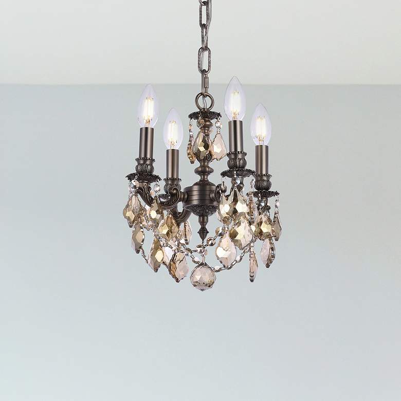 Image 1 Lillie 4 Lt Pewter Pendant Golden Teak