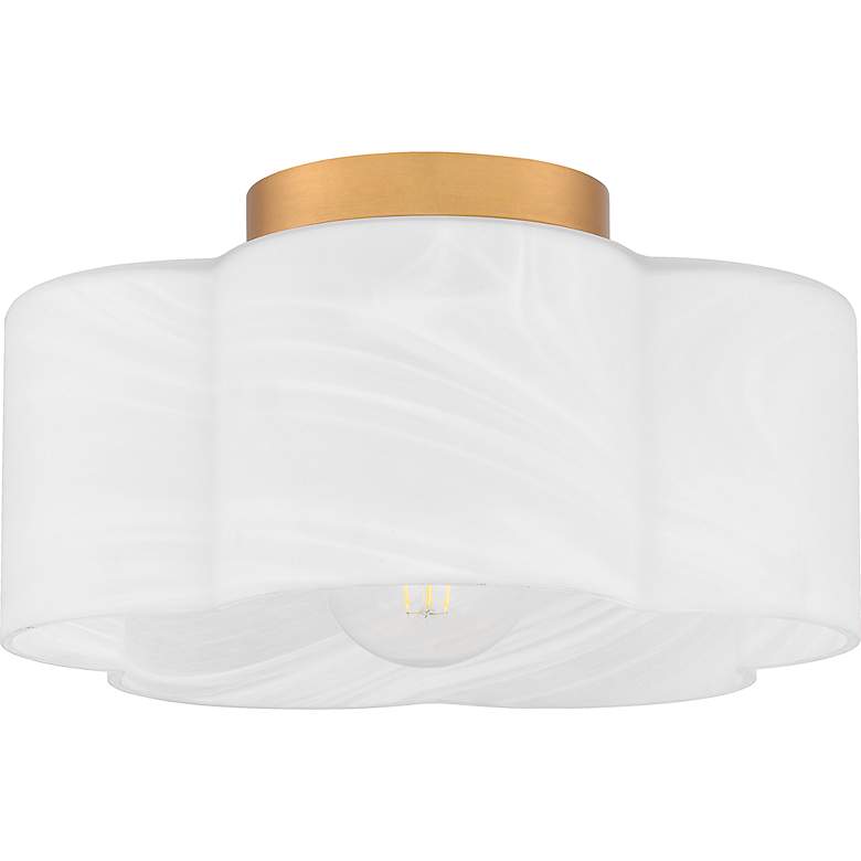 Image 3 Lilly 1-Light Brushed Weathered Brass Semi-Flush Mount more views