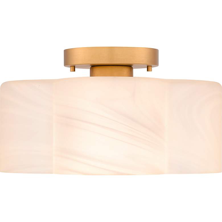Image 4 Lilly 1-Light Brushed Weathered Brass Semi-Flush Mount more views