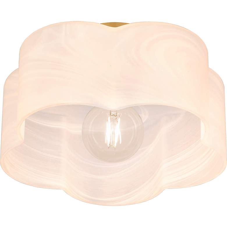 Image 5 Lilly 1-Light Brushed Weathered Brass Semi-Flush Mount more views