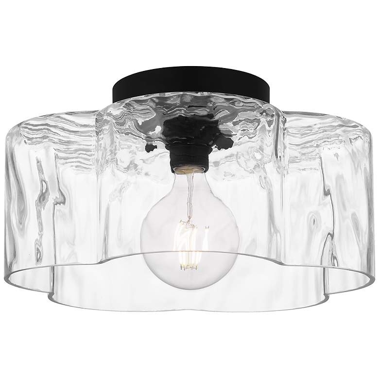 Image 1 Lilly 1-Light Matte Black Semi-Flush Mount