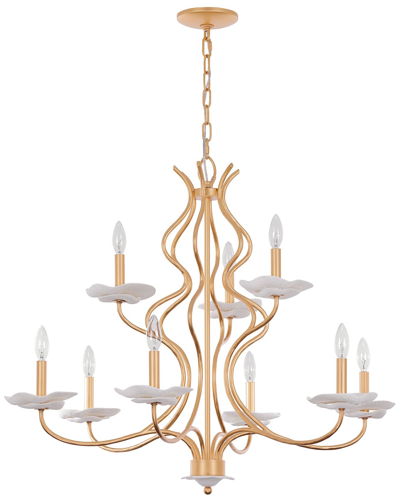 Thumbnail3 of Lilly 9-Light Chandelier in Royal Gold by Breegan Jane more views