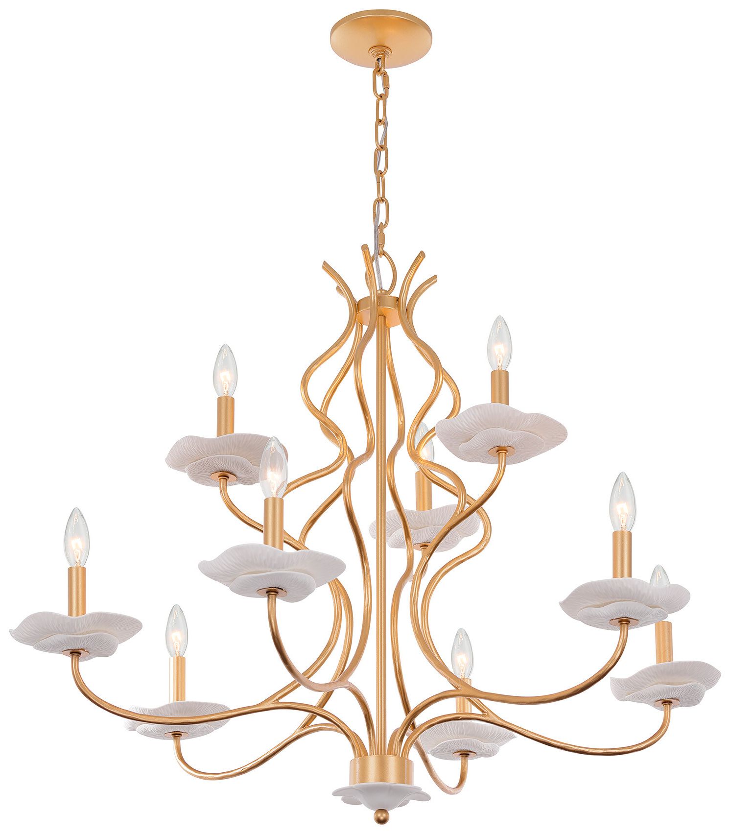 Thumbnail4 of Lilly 9-Light Chandelier in Royal Gold by Breegan Jane more views