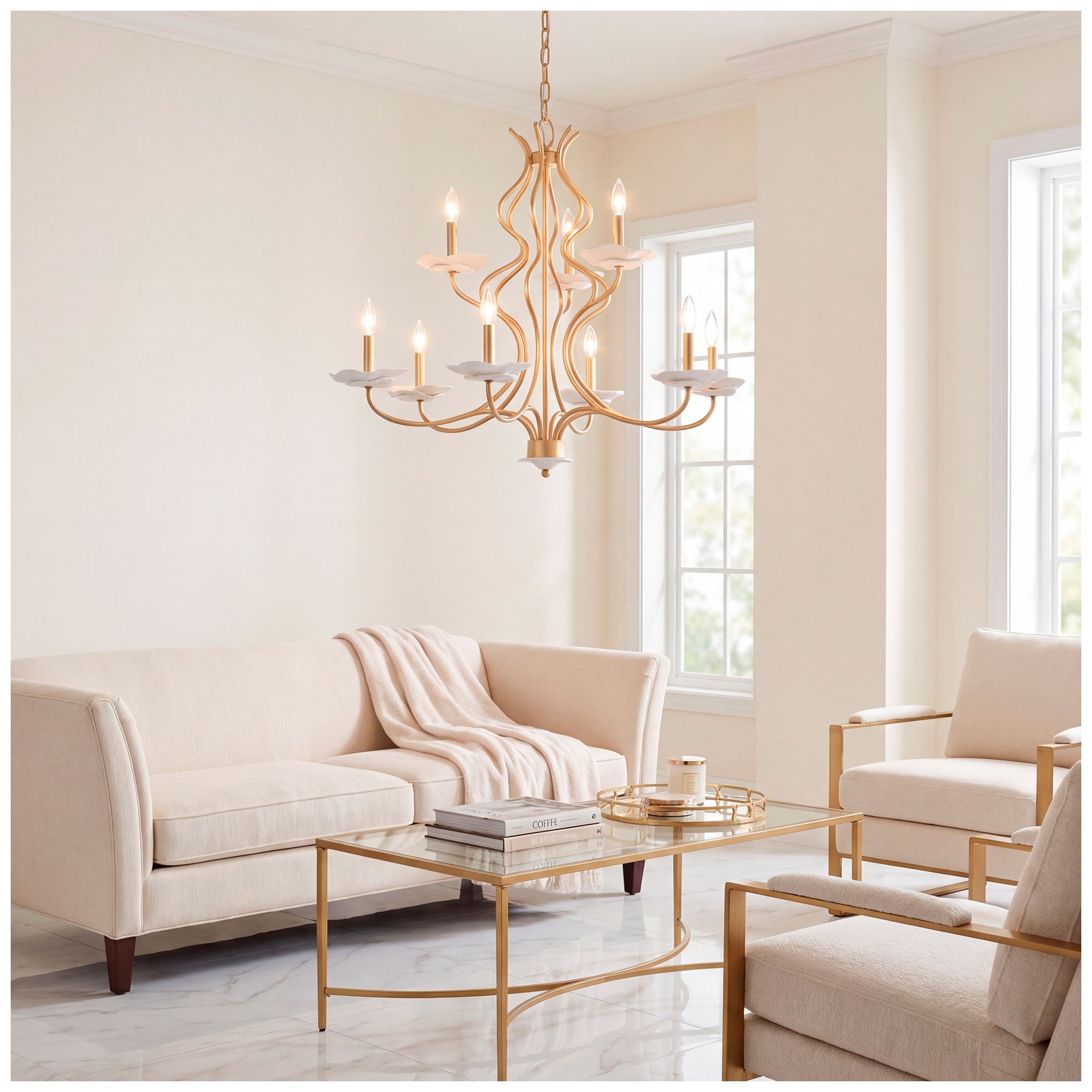 Lilly 9-Light Chandelier in Royal Gold by Breegan Jane