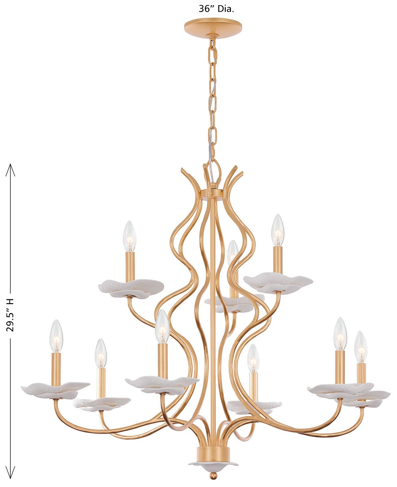 Lilly 9-Light Chandelier in Royal Gold by Breegan Jane