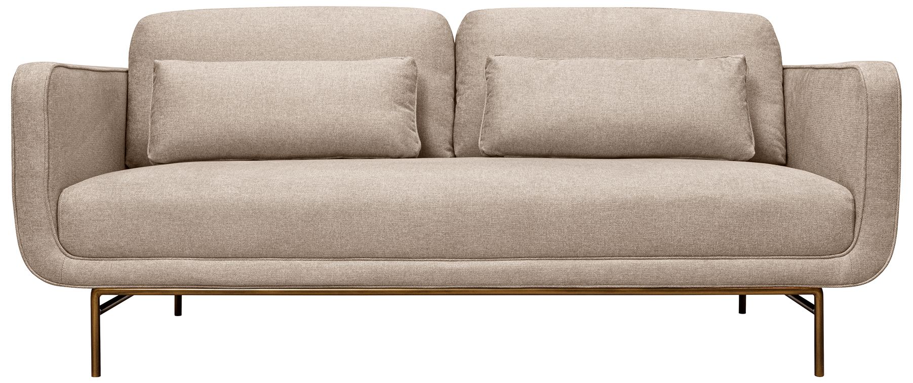Image 3 Lilou 77 in. Modern Sofa in Beige Fabric, and Antique Brass Metal Legs more views