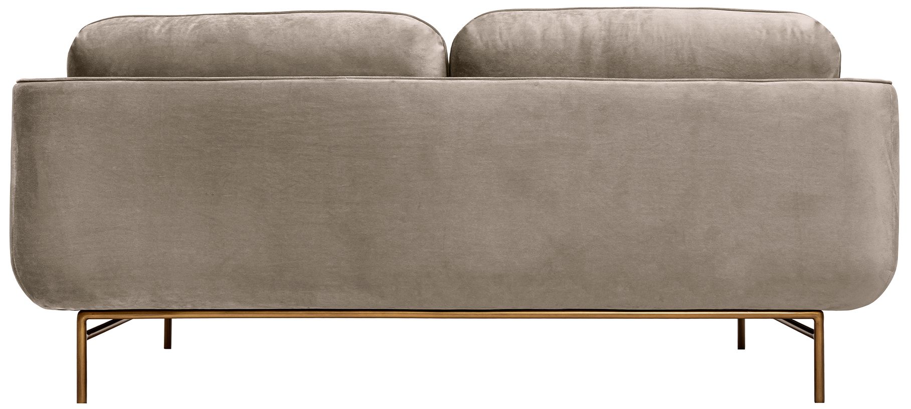 Image 6 Lilou 77 in. Modern Sofa in Fossil Gray Velvet and Antique Brass Metal Legs more views