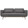 Lilou 77 in. Modern Sofa in Gray Fabric, and Antique Brass Metal Legs