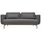 Lilou 77 in. Modern Sofa in Gray Fabric, and Antique Brass Metal Legs