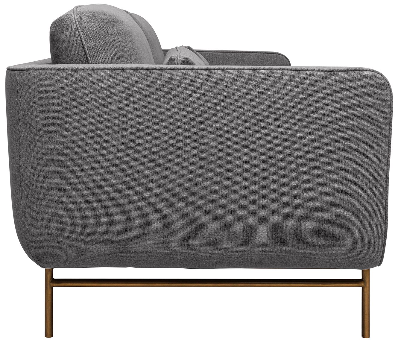 Image 5 Lilou 77 in. Modern Sofa in Gray Fabric, and Antique Brass Metal Legs more views