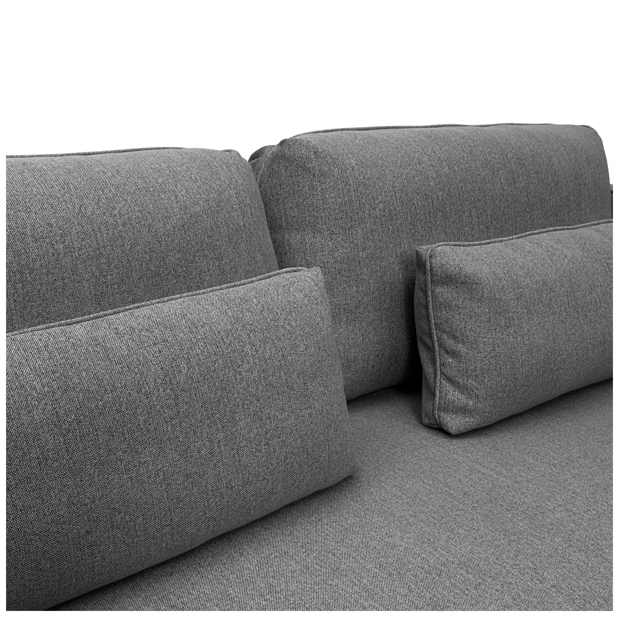Lilou 77 in. Modern Sofa in Gray Fabric, and Antique Brass Metal Legs
