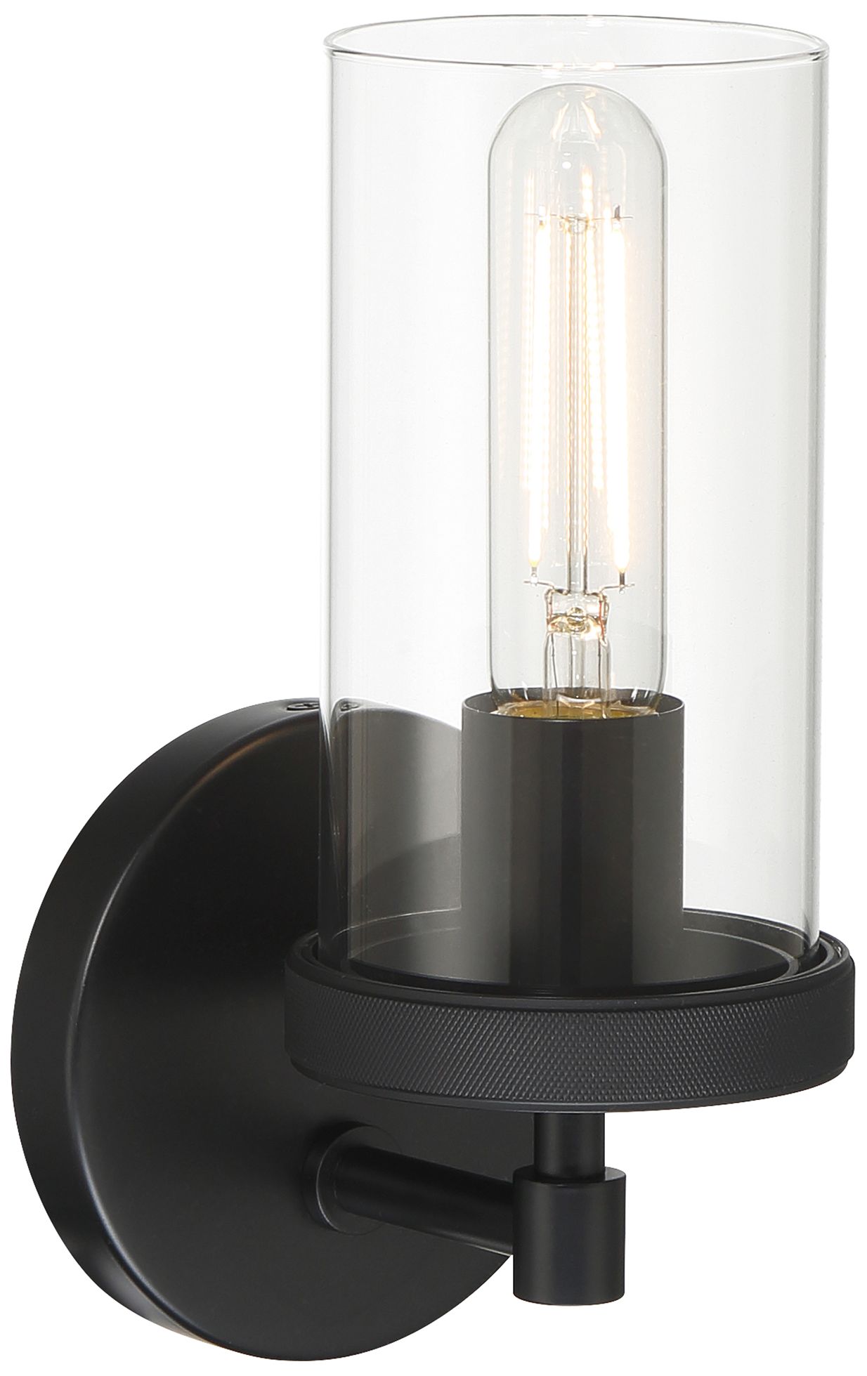 Image 6 Lily 10" High Matte Black Wall Sconce more views