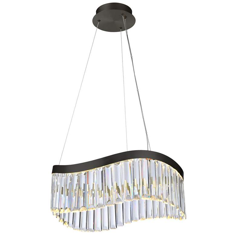 Image 1 Lily 16.25"W 4-Light Brushed Brass Chandelier w/ Wispy White Shade